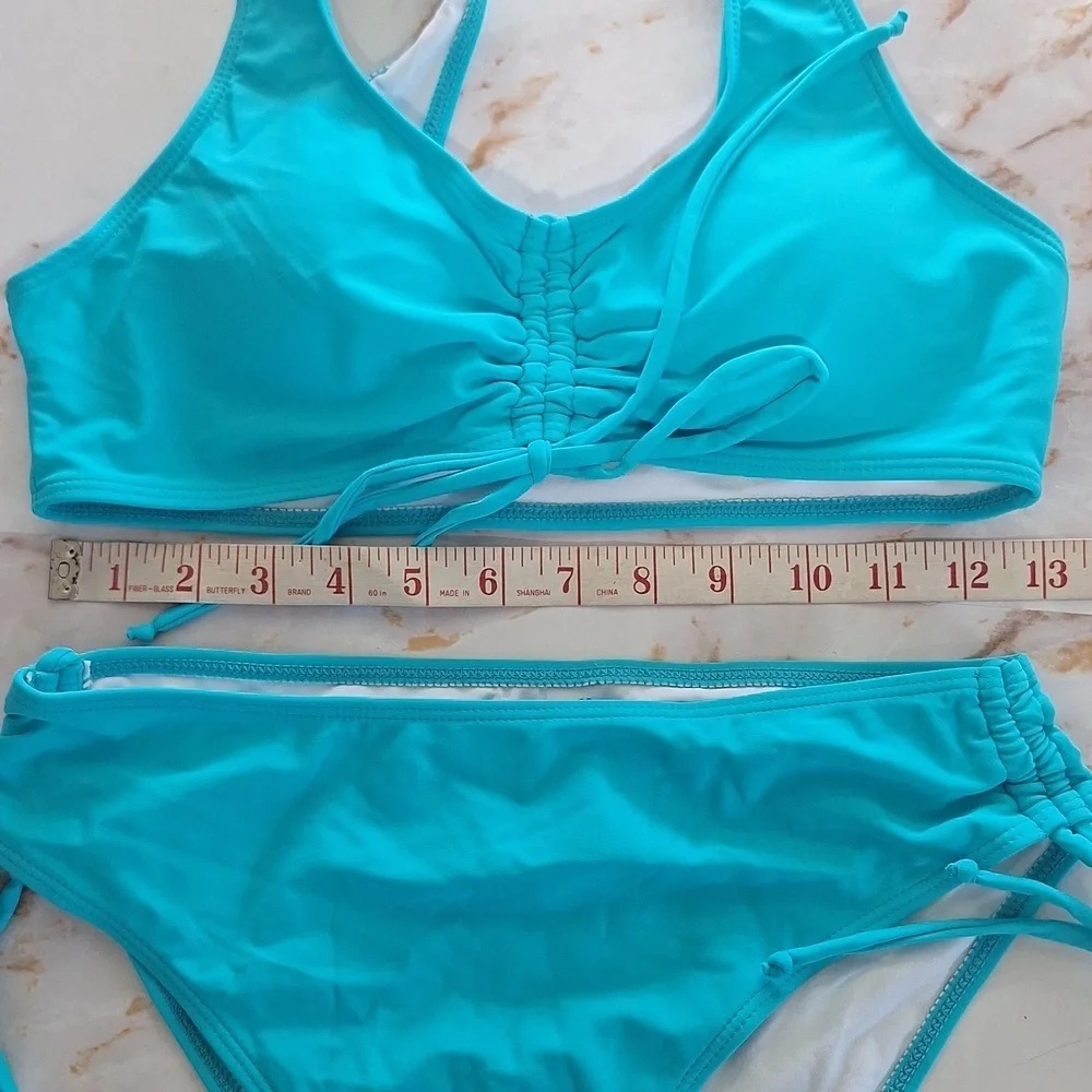 Tashehe Turquoise Tank Bikini Set Swim